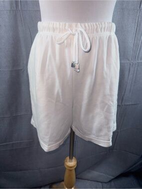 2742-Russ Vintage White Athletic Drawstring Lounge Shorts